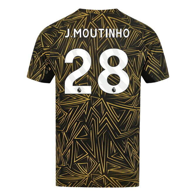 2025-2026 Wolves Home Pre-Match Shirt (Black) (J.Moutinho 28)