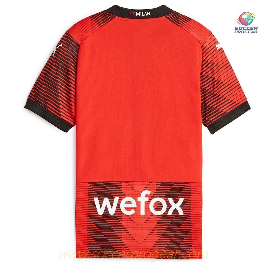 AC Milan Youthren's Home Football Team Jersey 2023 2024