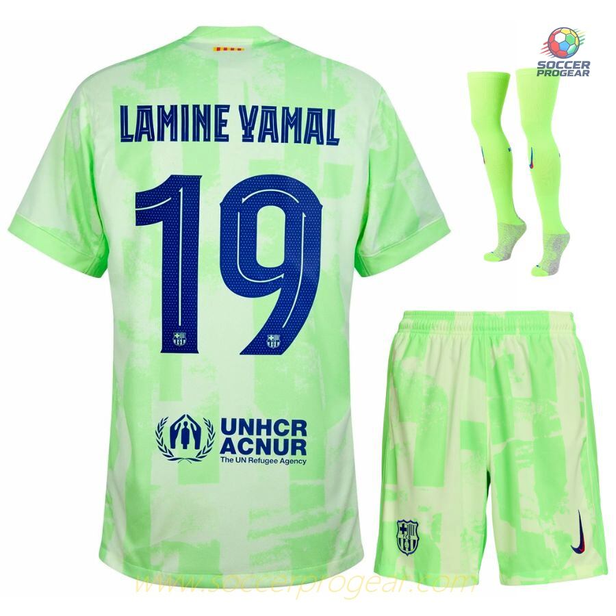 Barca 2024-25 Edition Third Lamine Yamal Youth Football Kit Team Jersey