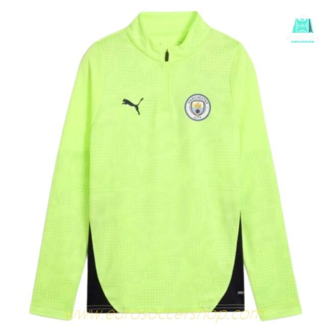 2025-2026 Man City Training 1/4 Zip Top (Fizzy Apple) - Kids