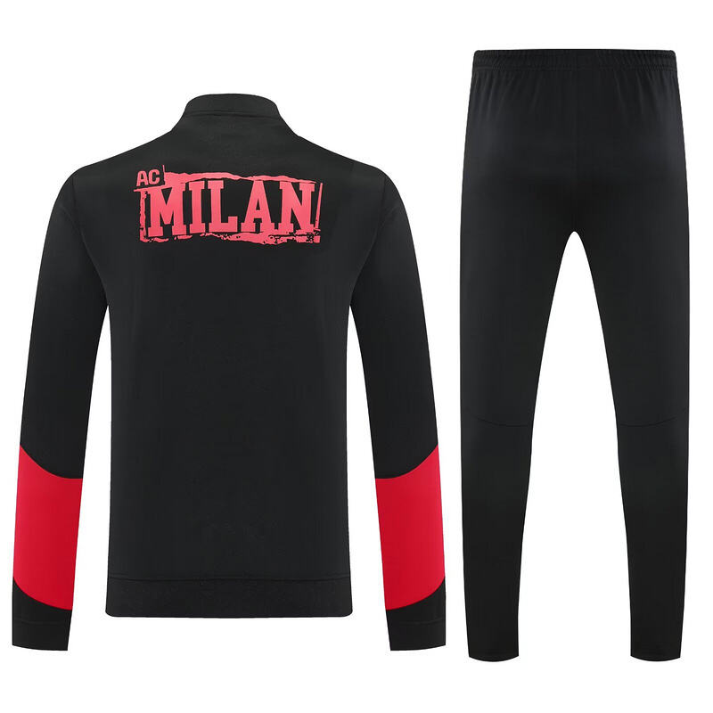 Professional Premium Lightweight AC Milan 2526 Red Black Jacket Kit