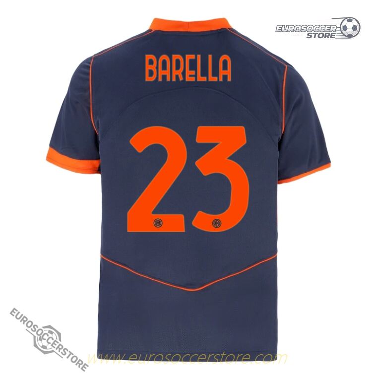 Third Jersey of Inter Milan for 25-26 Season with BARELLA 23 on it
