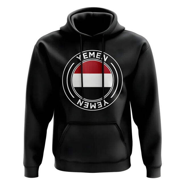 Yemen Football Badge Hoodie (Black)