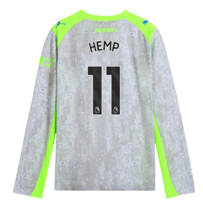 2025-2026 Man City Long Sleeve Third Shirt (Kids) (Hemp 11) - fan gear