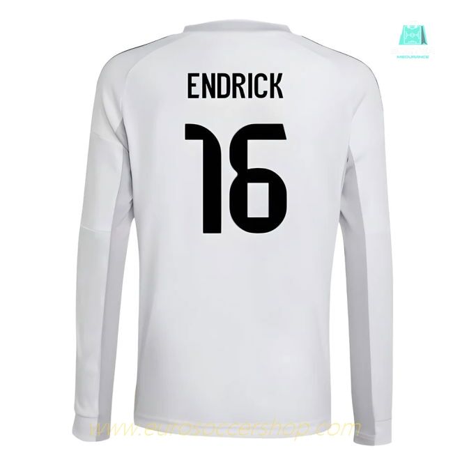 2025-2026 Real Madrid Long Sleeve Home Shirt (Kids) (Endrick 16)