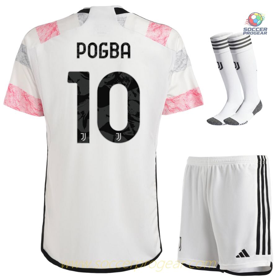 Juventus Away Youth Football Kit Team Shirt 2023 2024 Pogba