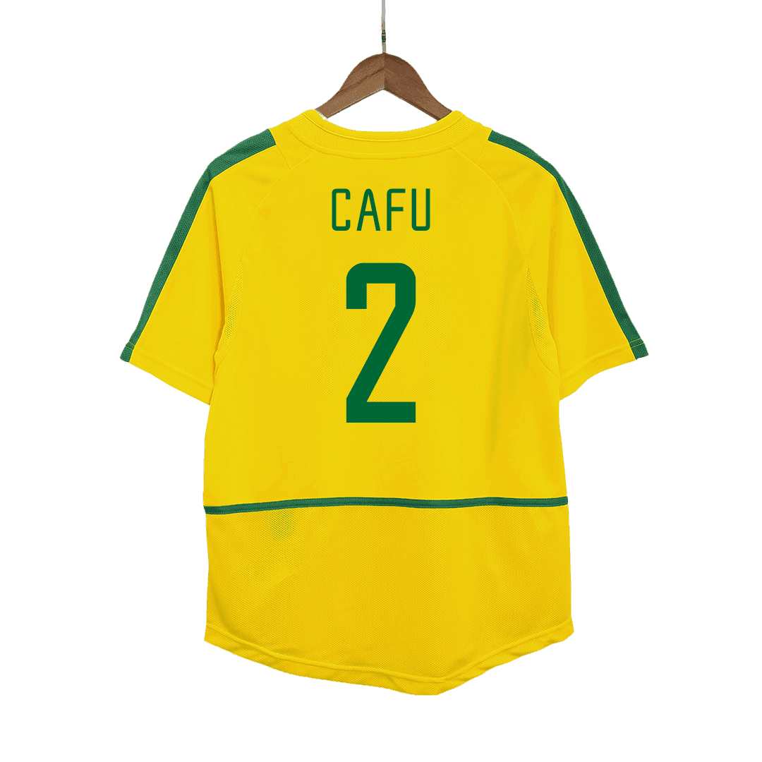 Retro CAFU #2 2002/03 Brazil Home  Soccer Jersey Authentic Kit