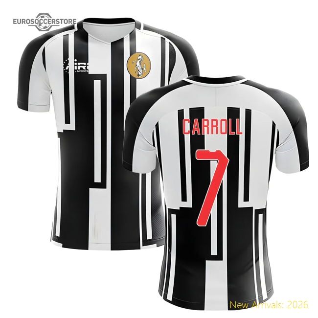 Authentic 2025-2026 Newcastle Home Concept Football Shirt (carroll 7