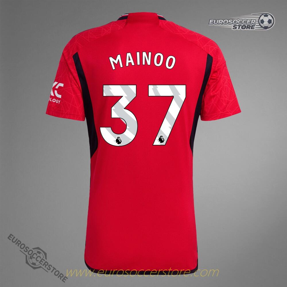 Manchester United MAINOO 37 Home Football Jersey for the 23-24 Season