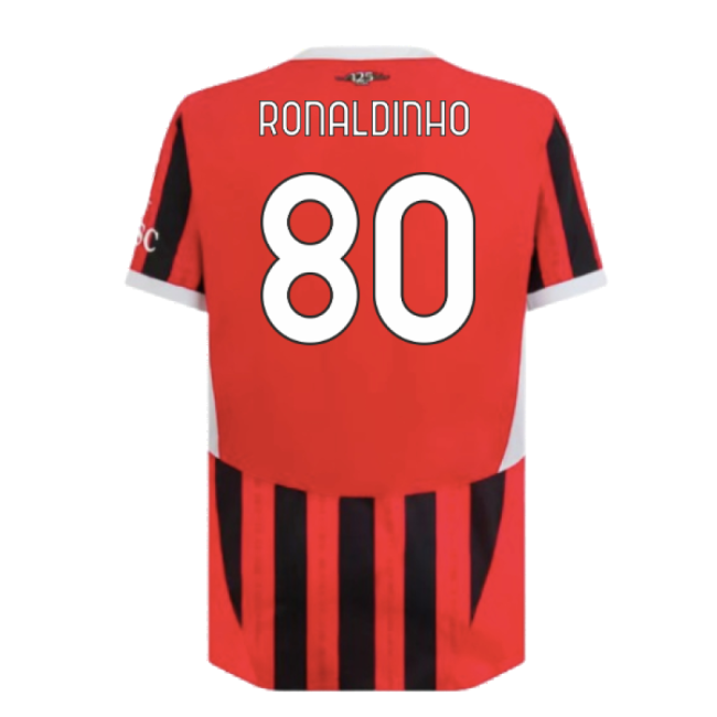 Dedicated Acm Ac Milan Home Authentic Shirt Ronaldinho #80 High Pe...