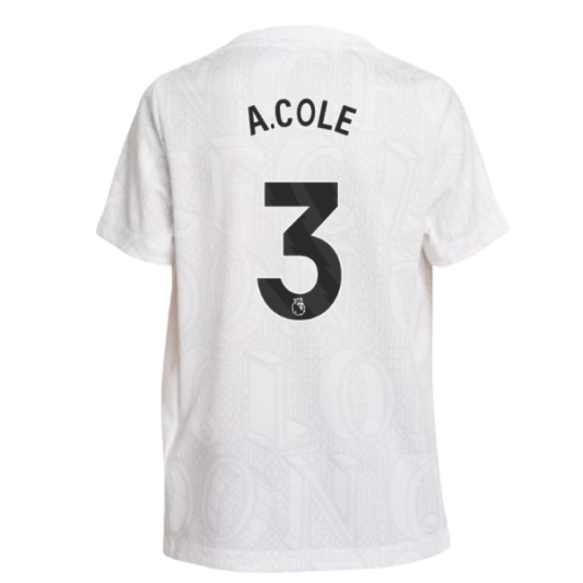 Replica Chelsea Chelsea Pre Match Shirt White Kids A Cole #3 Pro S...