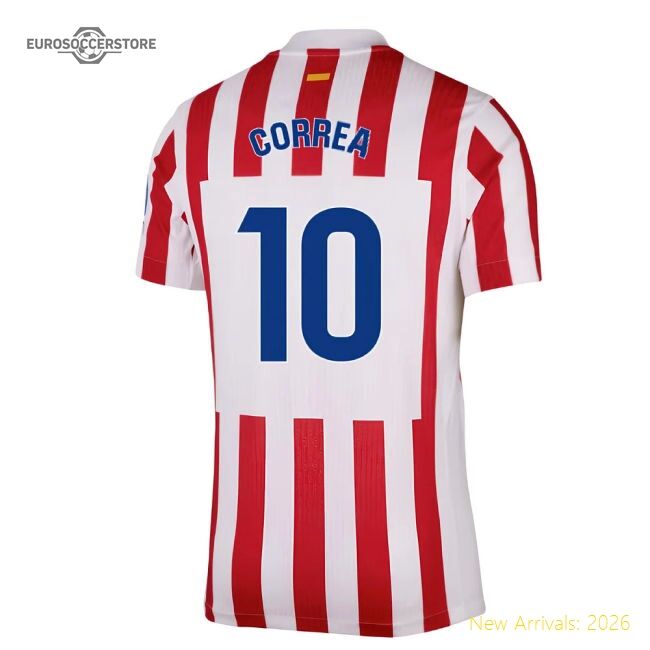 Match-Day 2025-2026 Atletico Madrid Home Authentic Shirt (Correa 10)