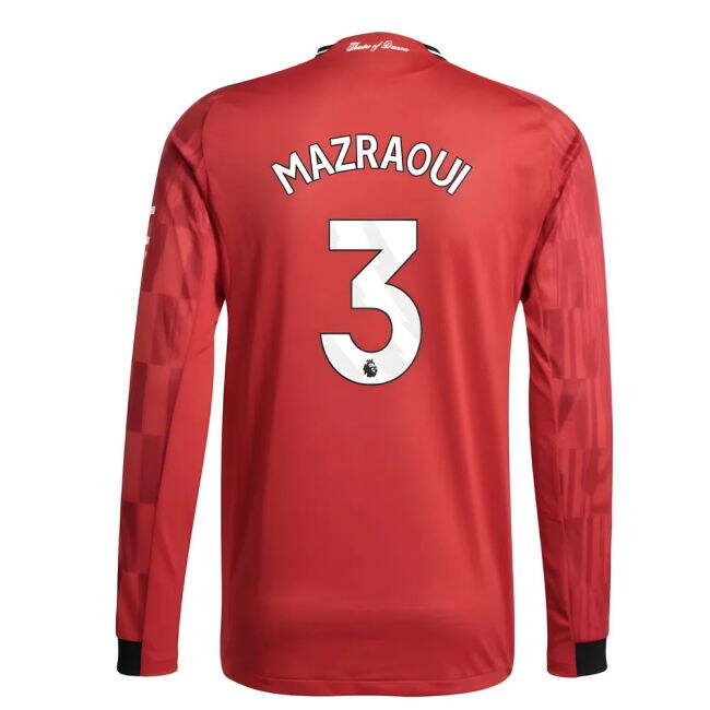 2025-20 Man Utd Home Football Shirt Mazraoui Name Number L M S