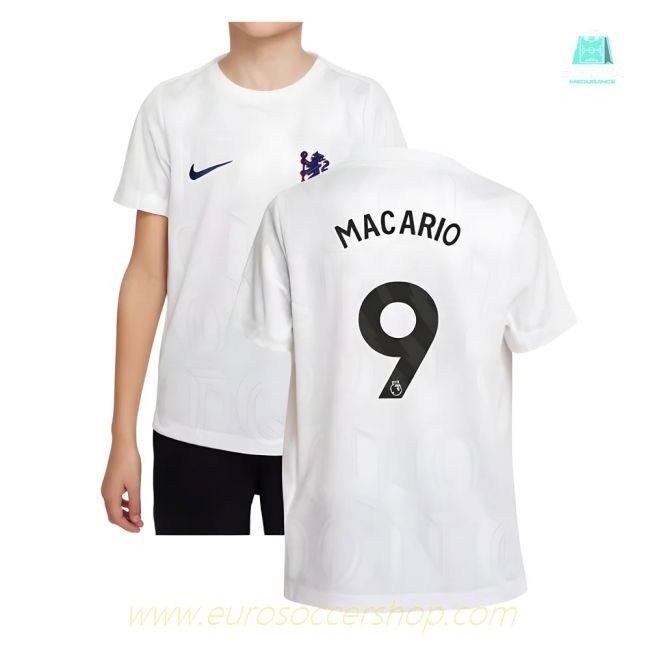 2025-2026 Chelsea Pre-Match Shirt (White) - Kids (Macario 9)