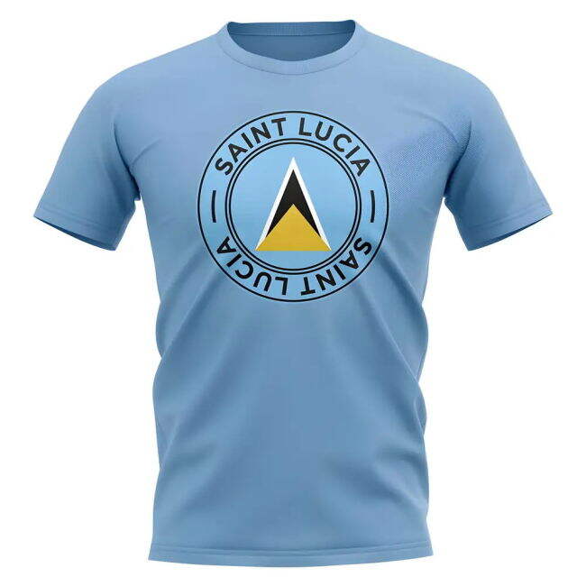 Saint Lucia Football Badge T-Shirt (Sky)