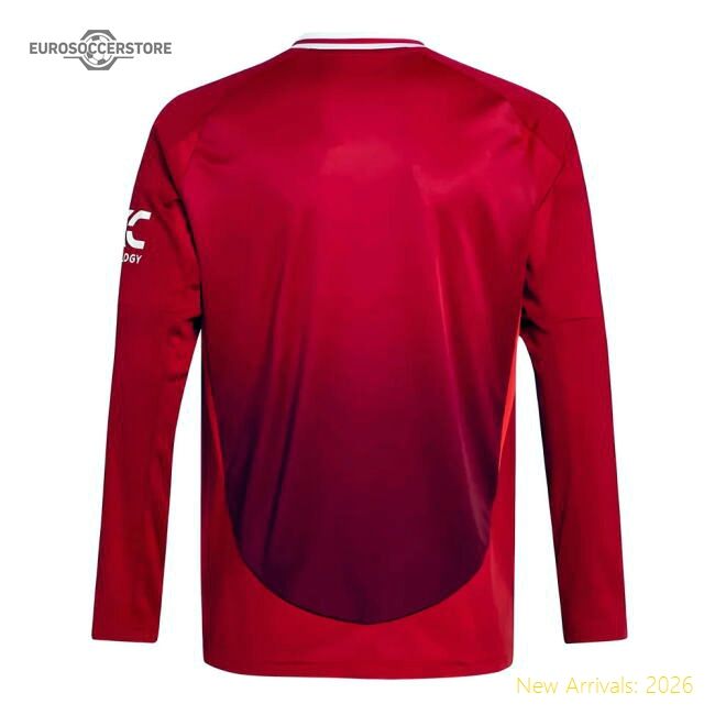 Authentic 2024-2025 Man Utd Long Sleeve Home Shirt (kids) - Premium