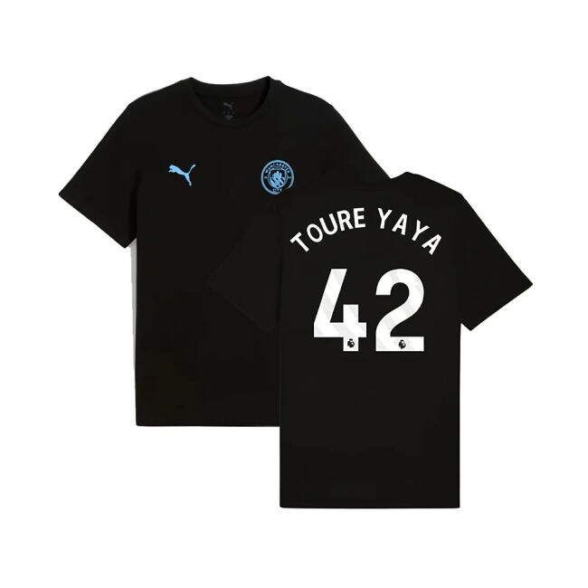 Adult 2025-2026 Man City FtblESS Tee (Black) (Toure Yaya 42)