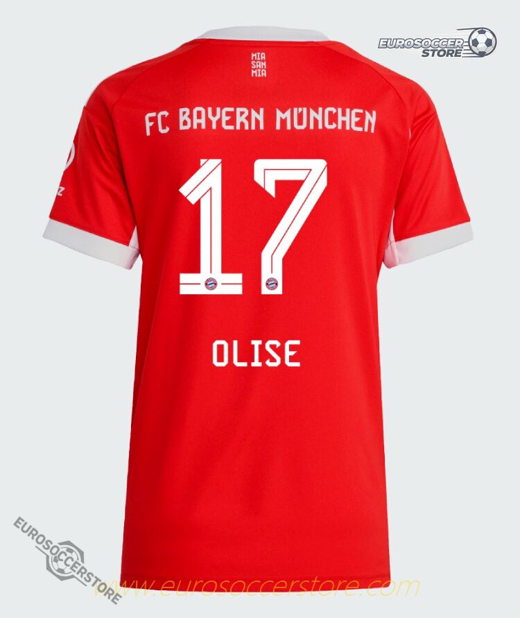 Bayern Munich 25-26 Season Women's Home Jersey with Olise 17 Printing