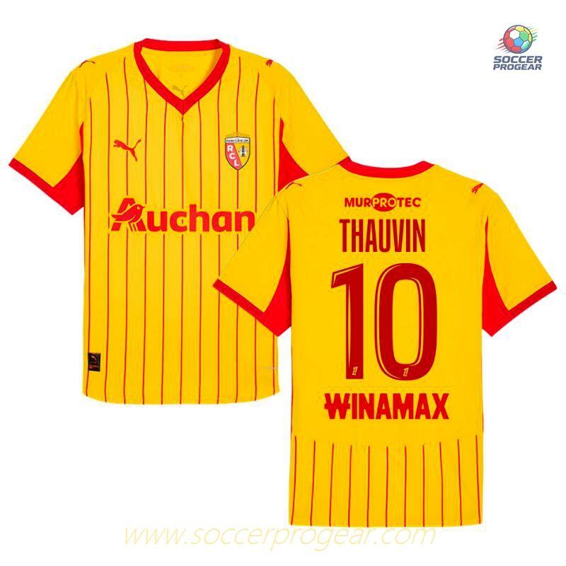 RC Lens Home Football Team Jersey 2025-26 Edition Thauvin