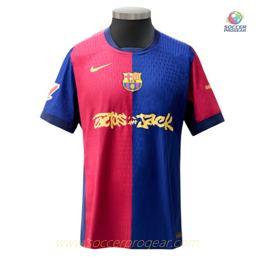 Barca Home Football Jersey Children Football Jersey 2024-25 Edition Travis Scott