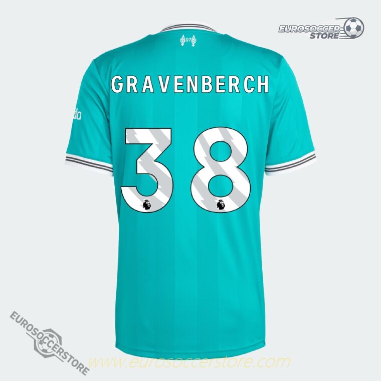 Liverpool's 25-26 Third Jersey featuring GRAVENBERCH with the number 38