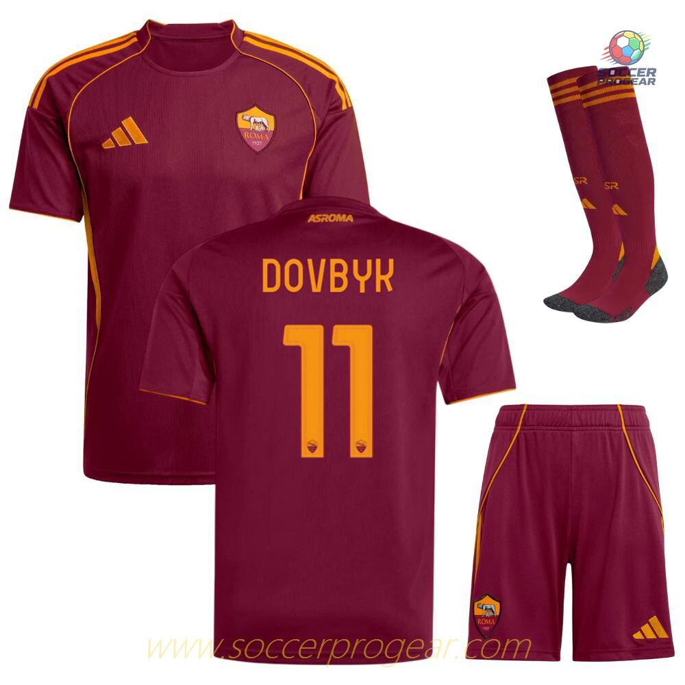 AS Roma Home Football Jersey Children Football Jersey 2025-2026 Season Dovbyk
