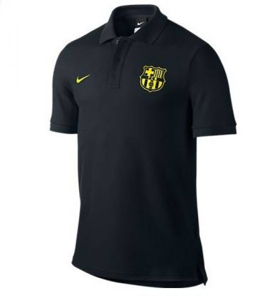 2014 BARCELONA BLACK SHORT SLEEVE POLO T-SHIRT - Official Replica 4796