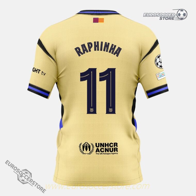 RAPHINHA's Number 11 Away Jersey for Barcelona in the 25-26 Champions League