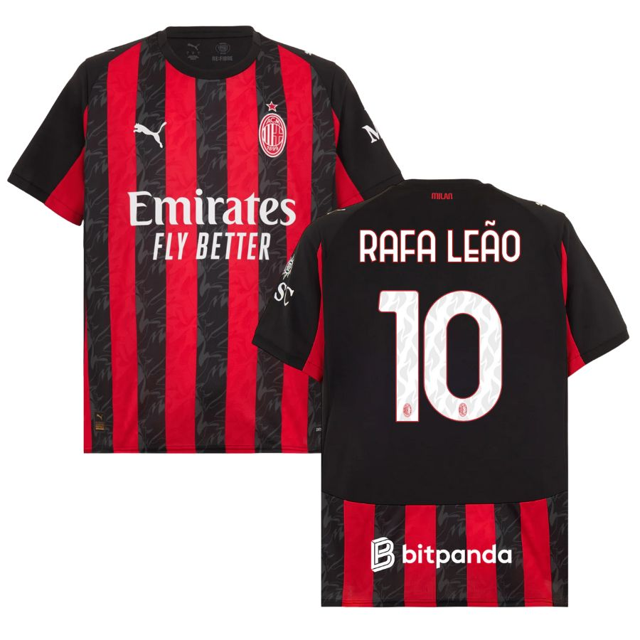 AC Milan Home Shirt 10 Rafa Leao 202526 - Official Replica 9849