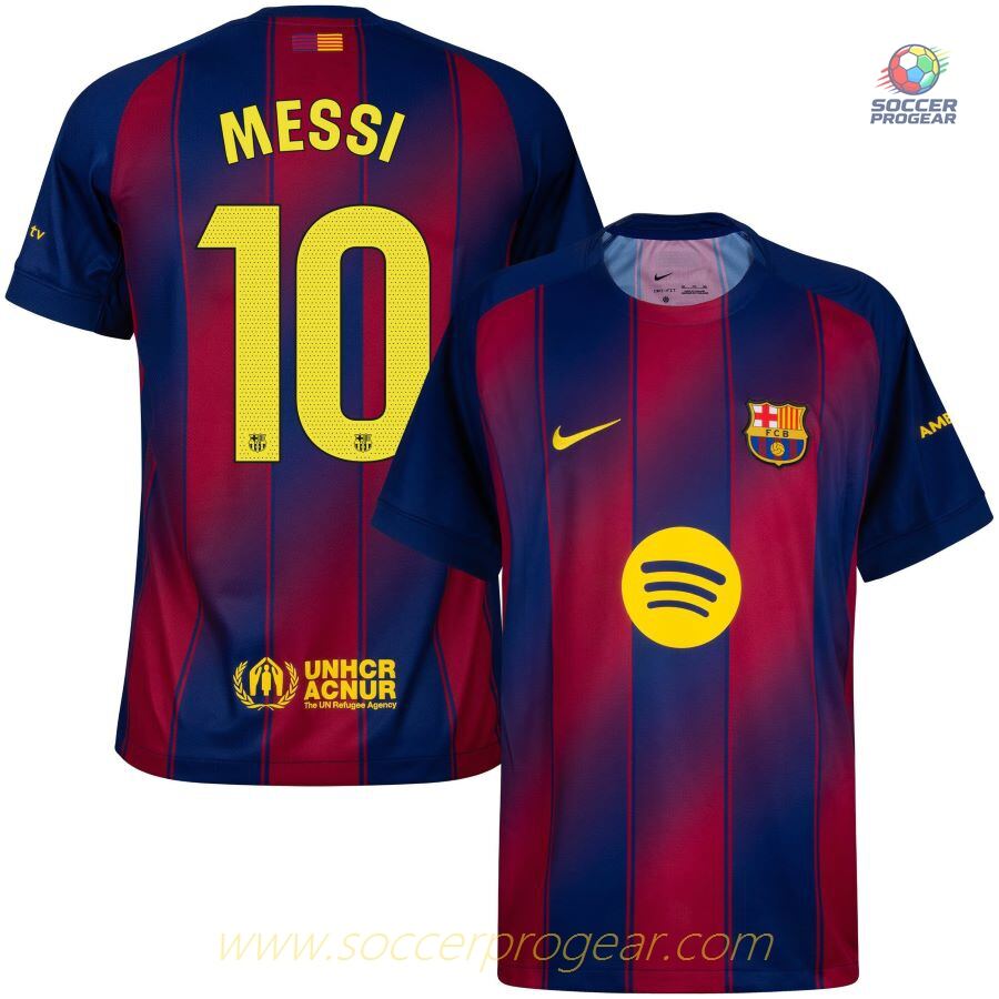 Barca Home Soccer Football Jersey 2025-2026 Season Messi 10 La Liga