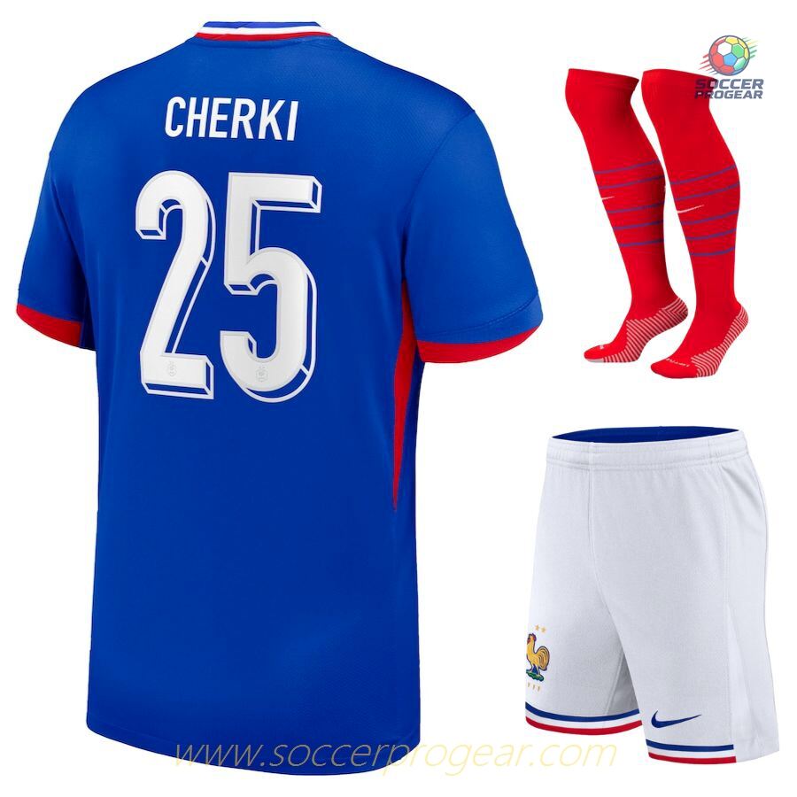 France National Team Home Football Jersey Kids Football Jersey 2024-25 Edition Cherki