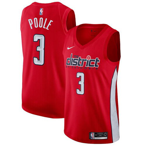 Wizards Jordan Poole #3 Authentic 2024 Earned NBA Swingman Jersey Red