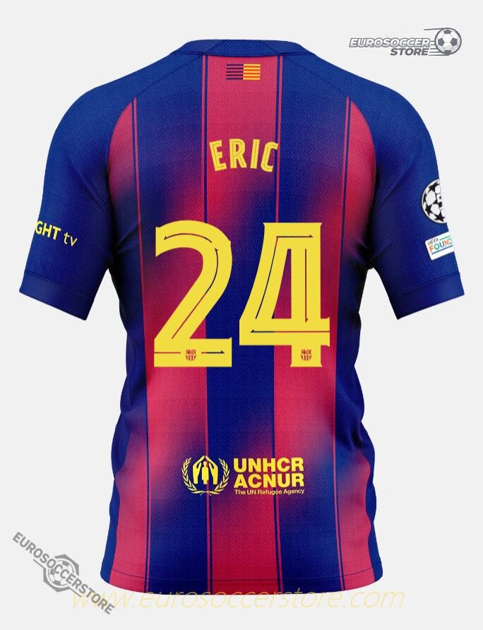 Barcelona's 25-26 Home ERIC 24 Jersey for the Champions League