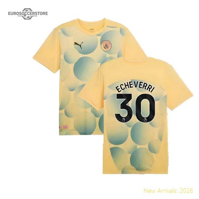 Authentic 2024-2025 Man City Prematch Ss Shirt (flaxen) (echeverri