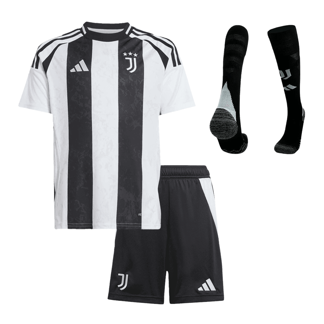 Kid's Juventus Home Soccer Jersey Kit(Jersey+Shorts+Socks) 2024/25Auth