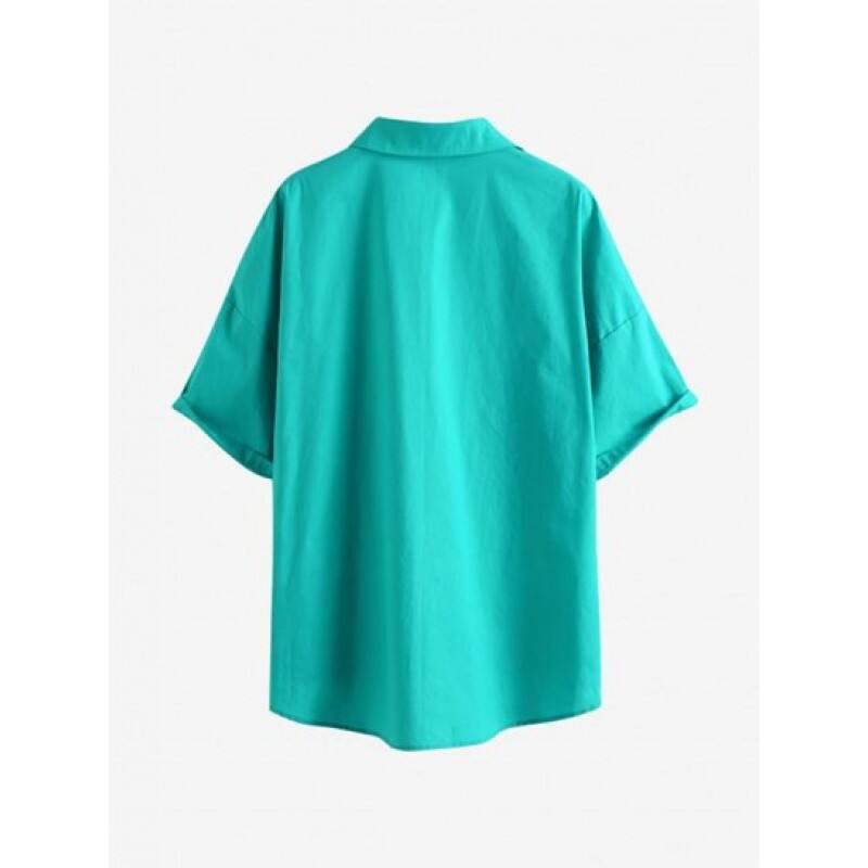 Drop Shoulder Button Up Shirt ND5054