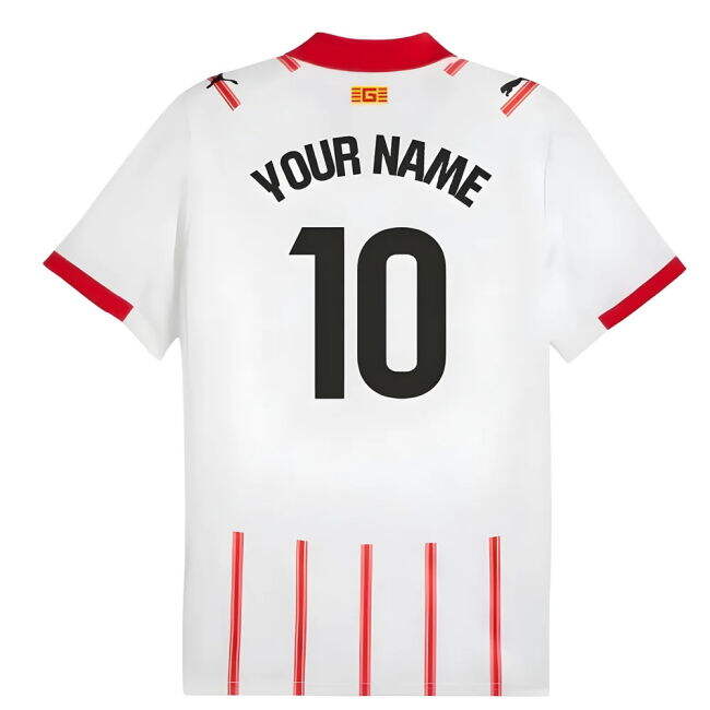 2025-2026 Girona Home Shirt (Your Name) | Moisture Wicking