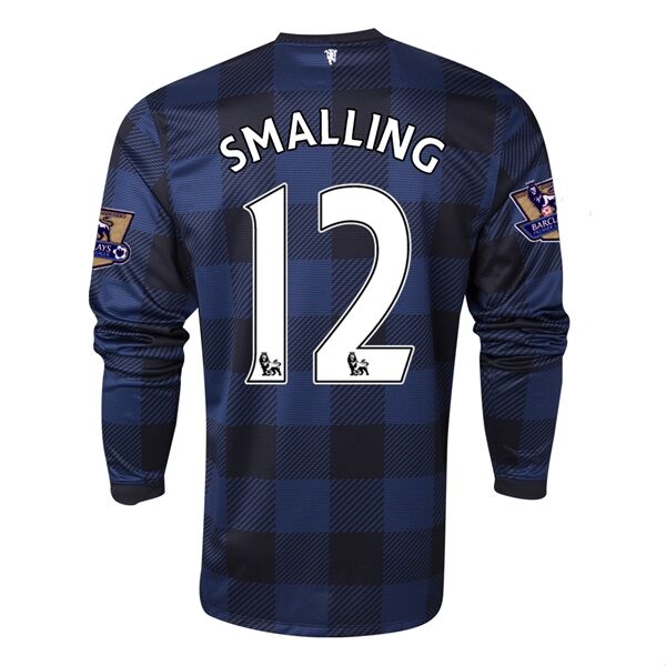 13-14 Manchester United 12 SMALLING Away Black Long Sleeve Jersey