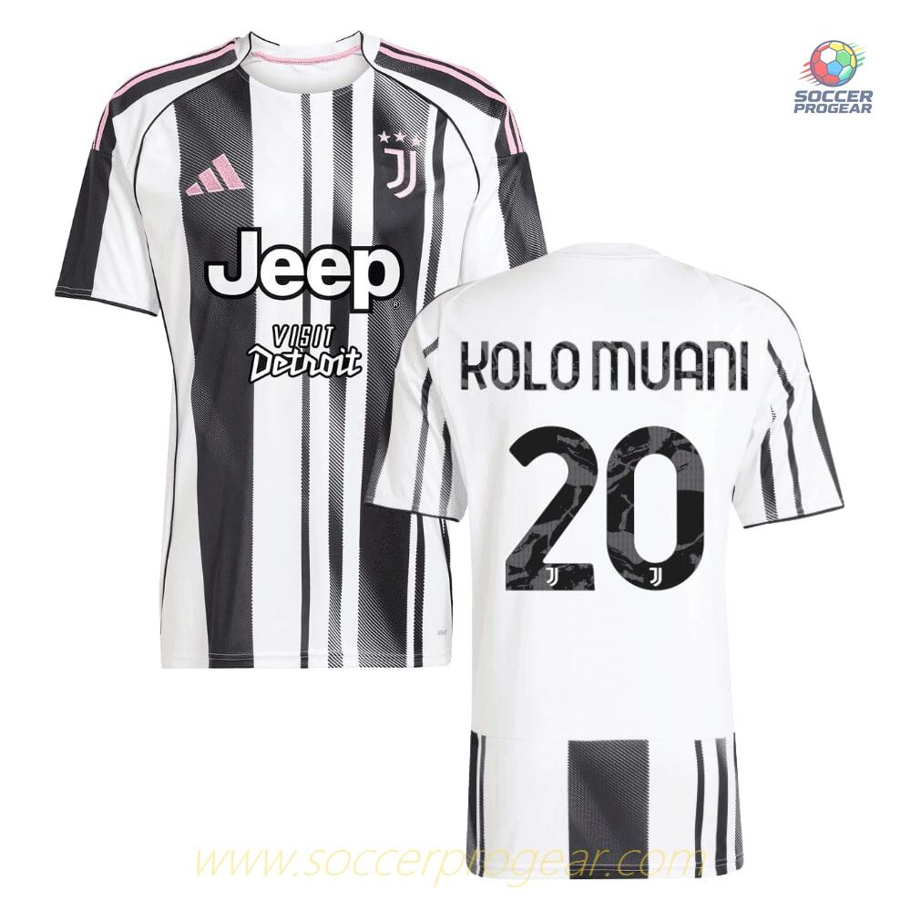 Juventus Home Team Soccer Jersey 2025-26 Edition Kolo Muani