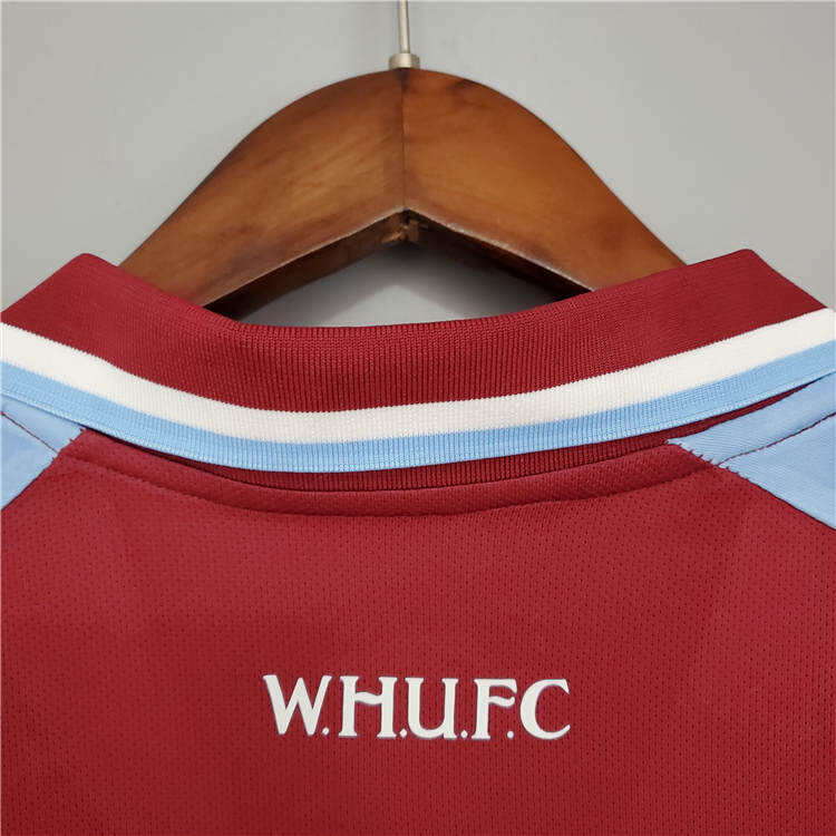 West Ham United 21-22 Home Red Soccer Jersey Football Shirt -