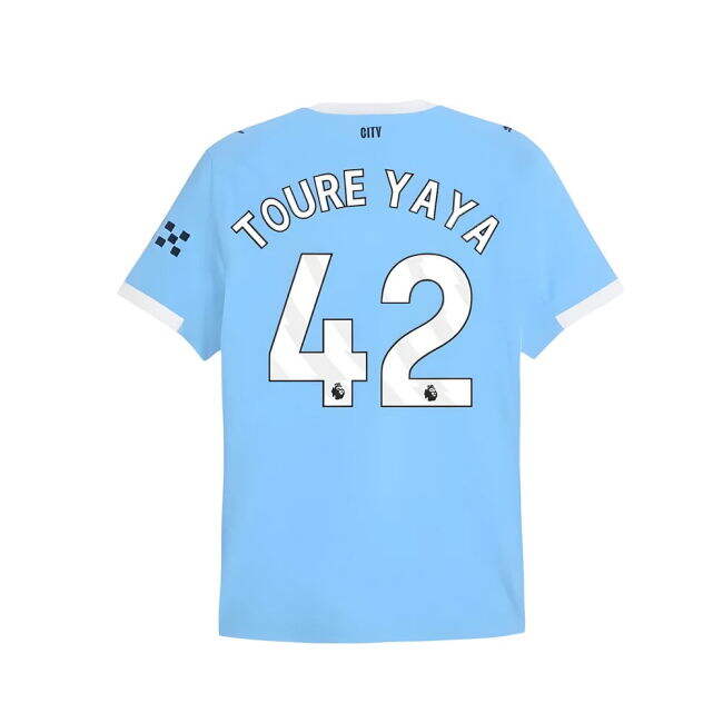 2025-20 Man City Home Soccer Jersey Toure Yaya (42) M S