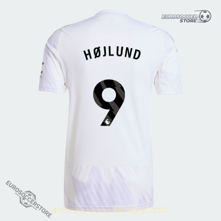 Away Jersey of Manchester United Featuring HØJLUND 9 for the 25-26 Season