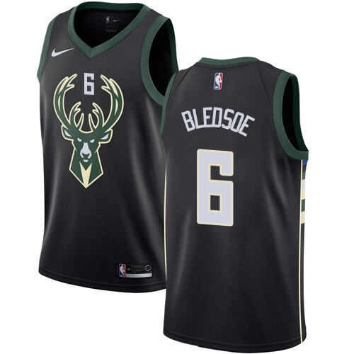 Bucks #6 Eric Bledsoe Authentic 2024 Statement NBA Jersey - Black