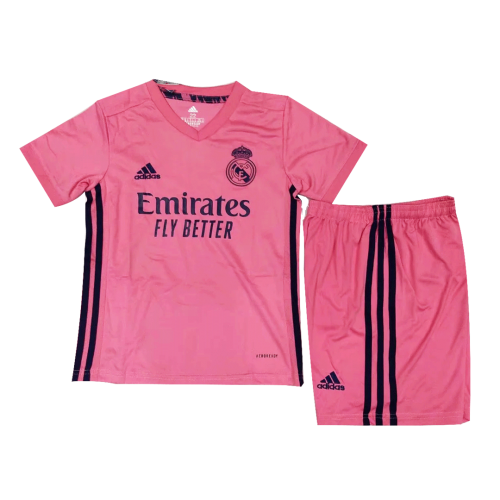 Kids Real Madrid 20-21 Away Pink Jersey KitShirtShort - Official
