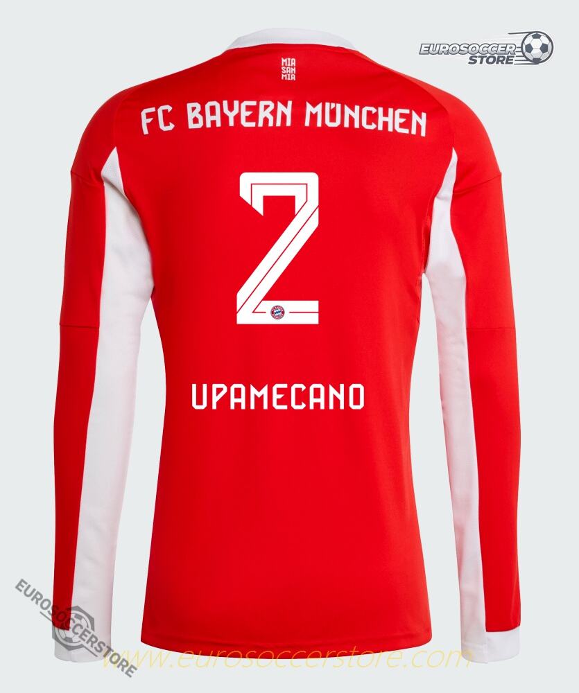 25-26 Season Bayern Munich Home Long Sleeve Jersey - Upamecano 2