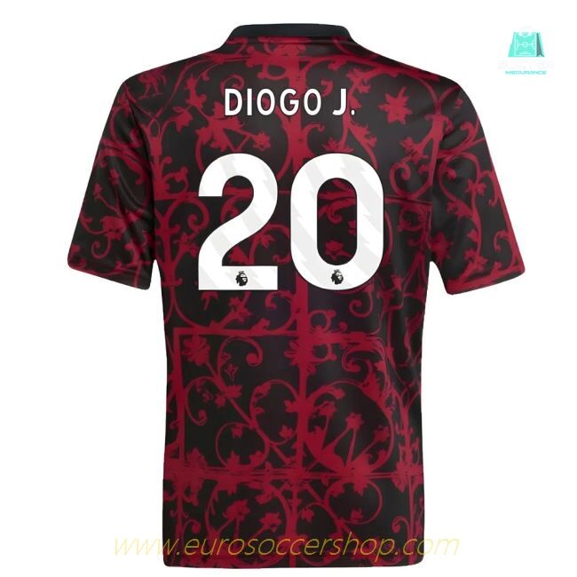 2025-2026 Liverpool Pre-Match Shirt (Black) - Kids (Diogo J. 20)