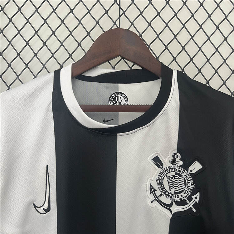 SC CORINTHIANS 2425 AWAY BLACK SOCCER JERSEY SHIRT - Official Replica