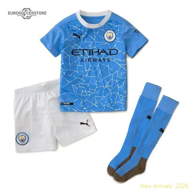Premium 2020-2021 Manchester City Home Little Boys Mini Kit (your