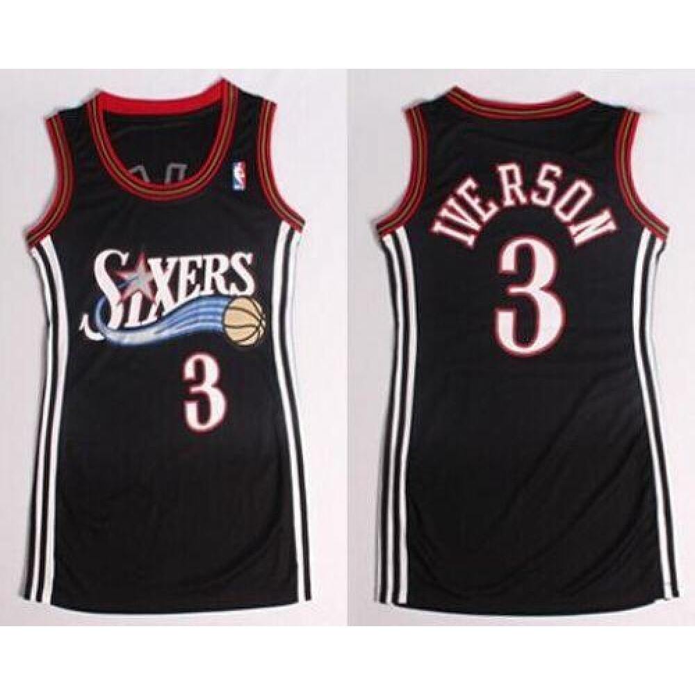 Collector's Item Men's Sixers #3 Allen Black Basketball Jersey