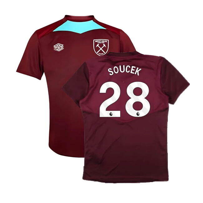 Football West Ham Training Jersey Wine Kids Soucek #28 Top Tier Re...